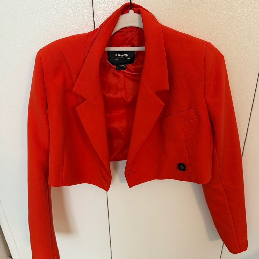 Red Women's Jacket by Zara